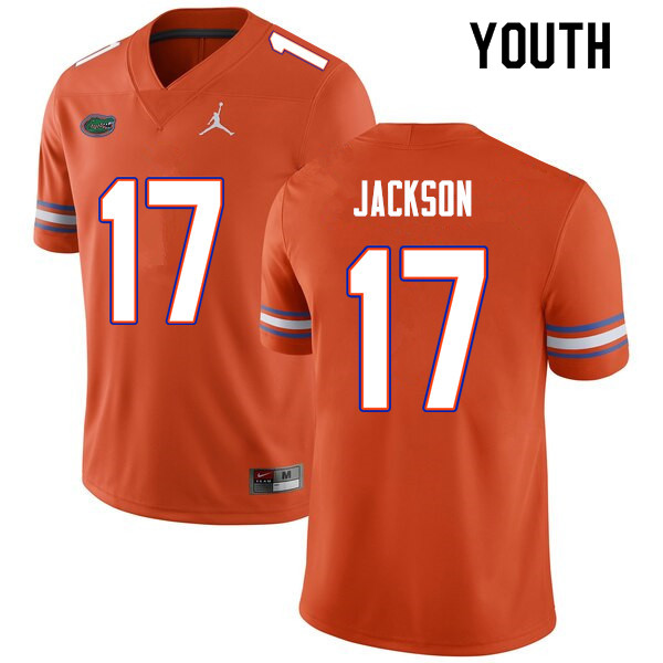 Youth #17 Kahleil Jackson Florida Gators College Football Jerseys Sale-Orange